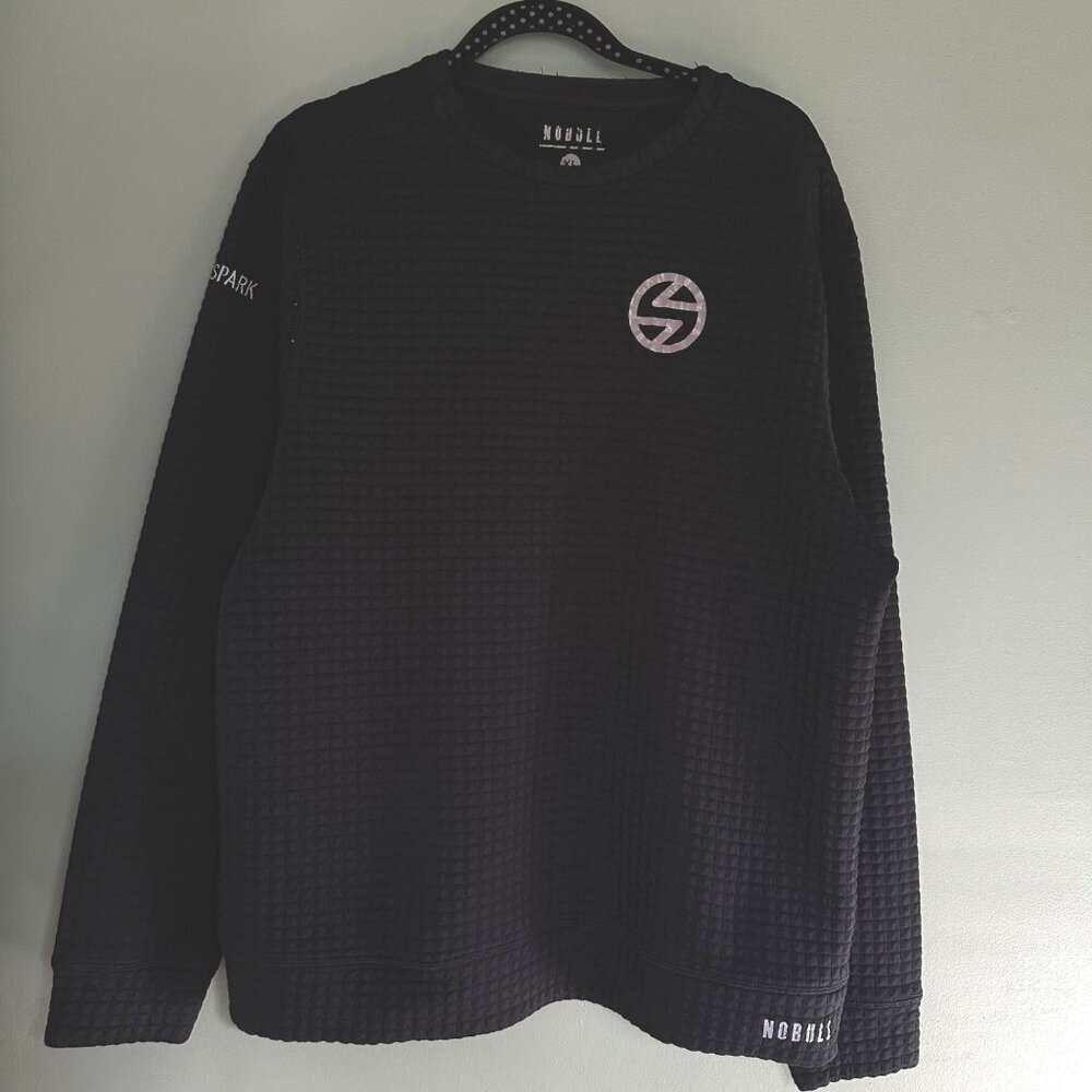 Nobull Men’s Xl Black Spark Ft Pull-On Seersucker Sweater Mini Square Knit